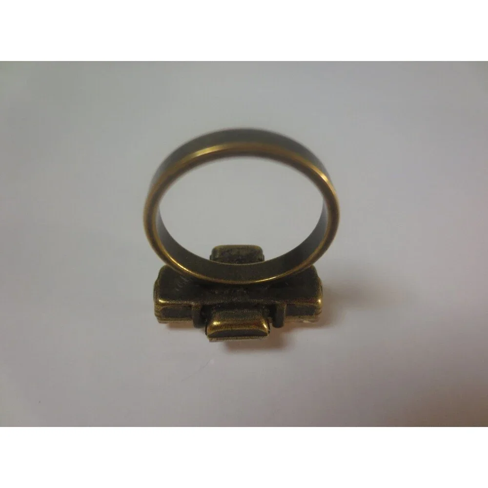 DANNIJO Paula light amber crystal Rectangle Brss ring Sz 5 NWOT $195 - Picture 7 of 8